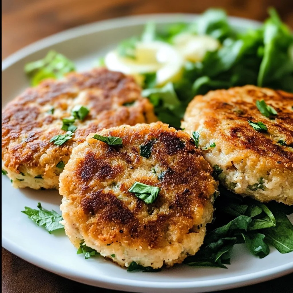 Gordon Ramsay's flavorful tuna cakes served with a garnish of herbs