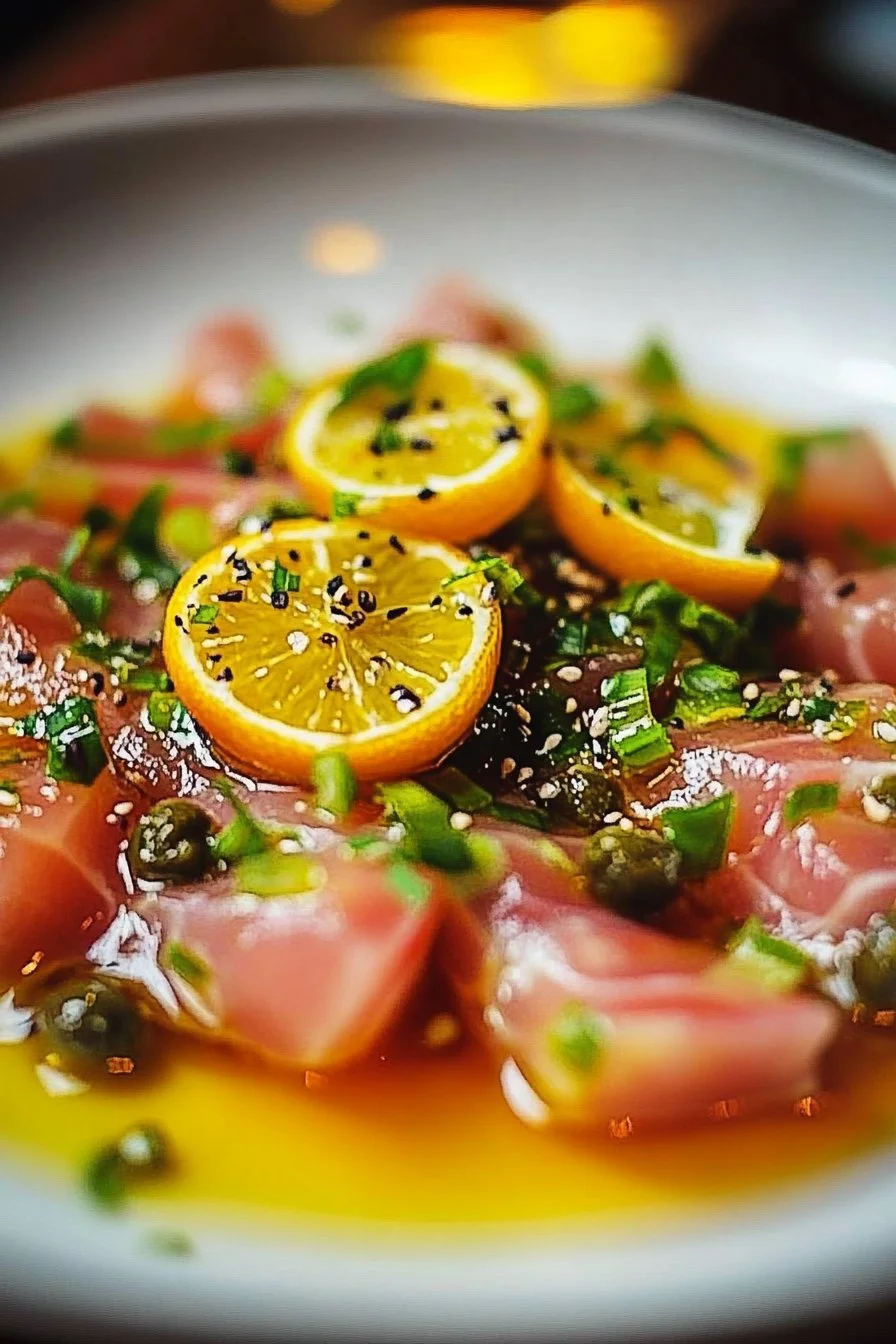 Tuna Crudo with Citrus Caper Vinaigrette