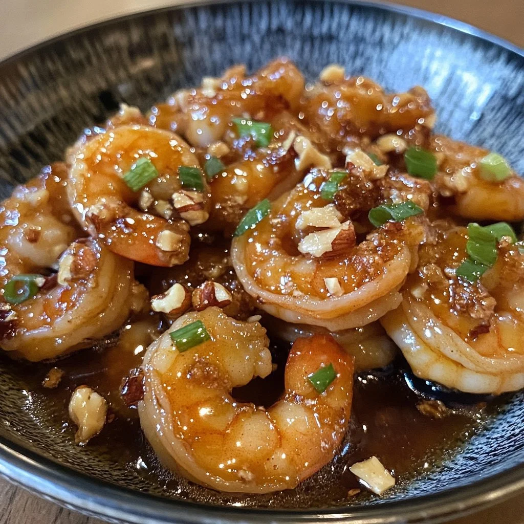 Delicious Honey Walnut Shrimp served with crispy walnuts and a sweet glaze