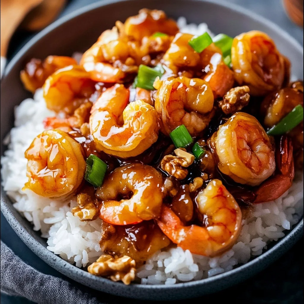 Delicious Honey Walnut Shrimp with crispy shrimp and glazed walnuts