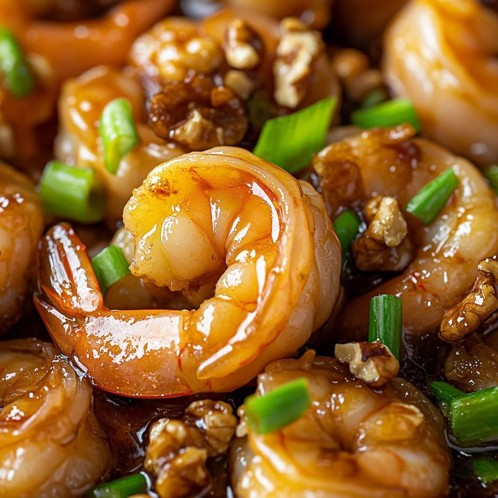Delicious Honey Walnut Shrimp with crispy shrimp and crunchy walnuts