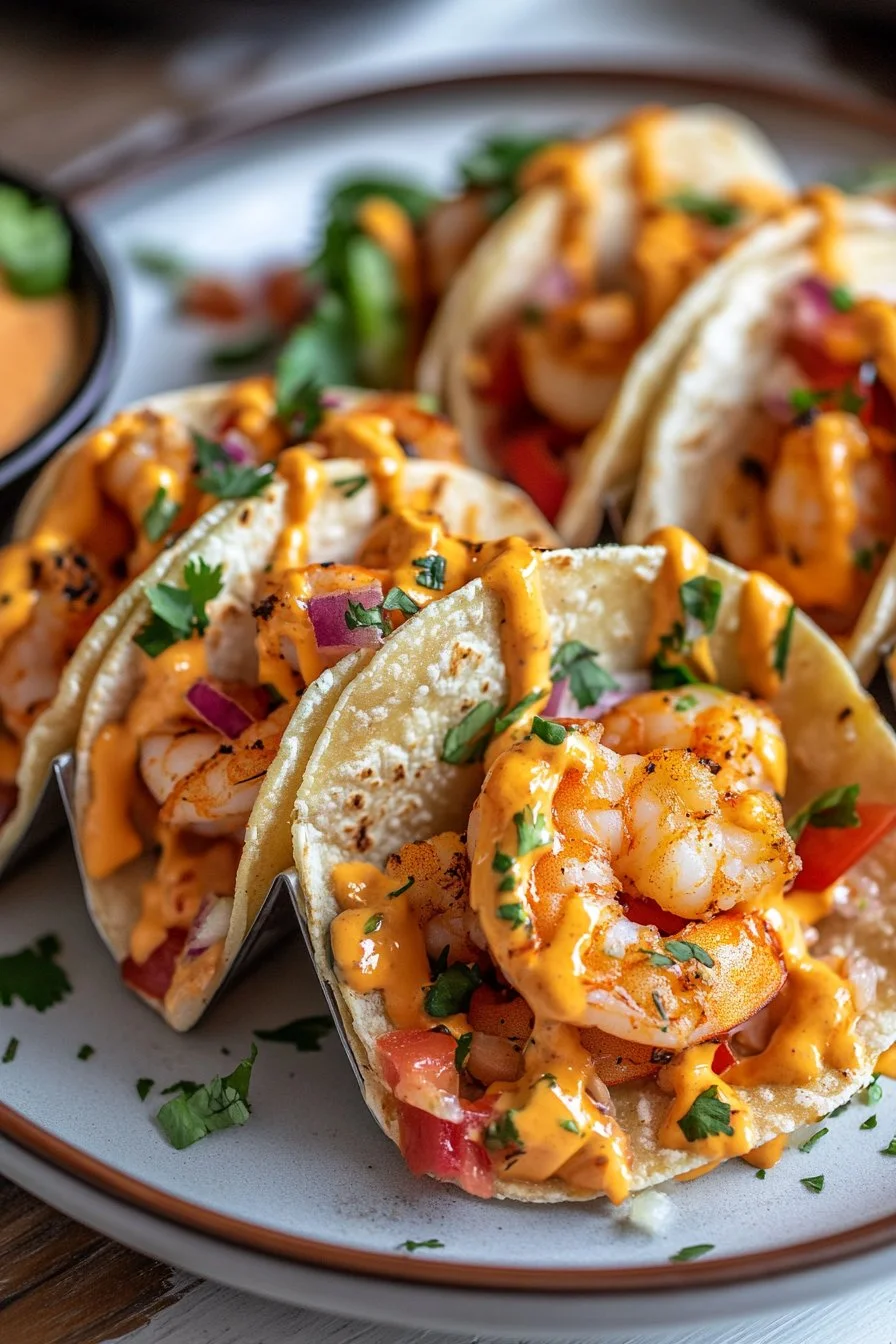 Cheesy Shrimp Tacos