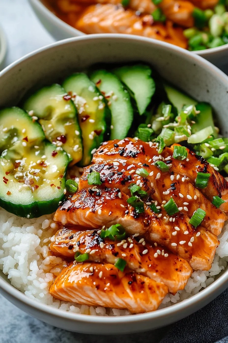 Honey Sriracha Salmon Bowls