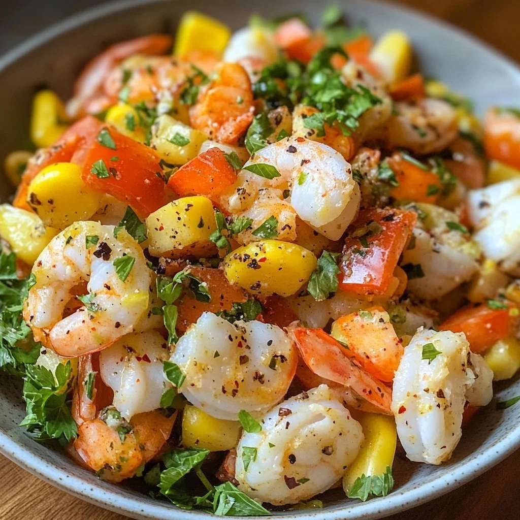 Loaded Seafood Salad with fresh ingredients and seafood