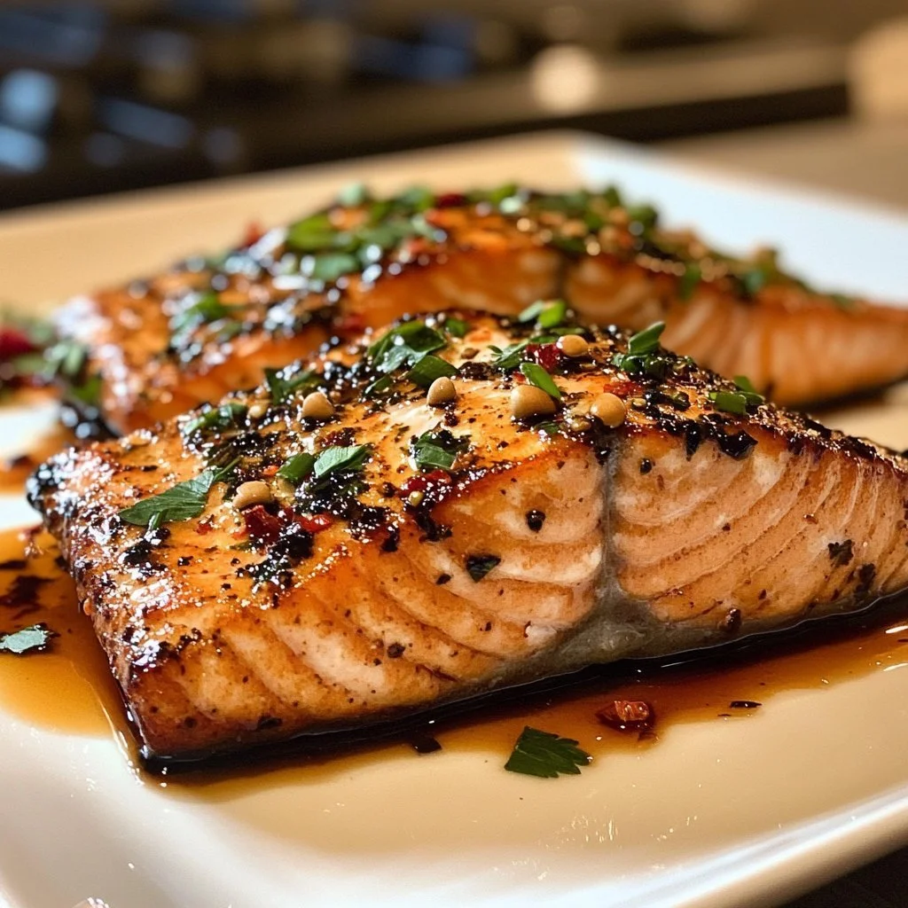 Delicious Marry Me Salmon dish beautifully plated with garnishes.