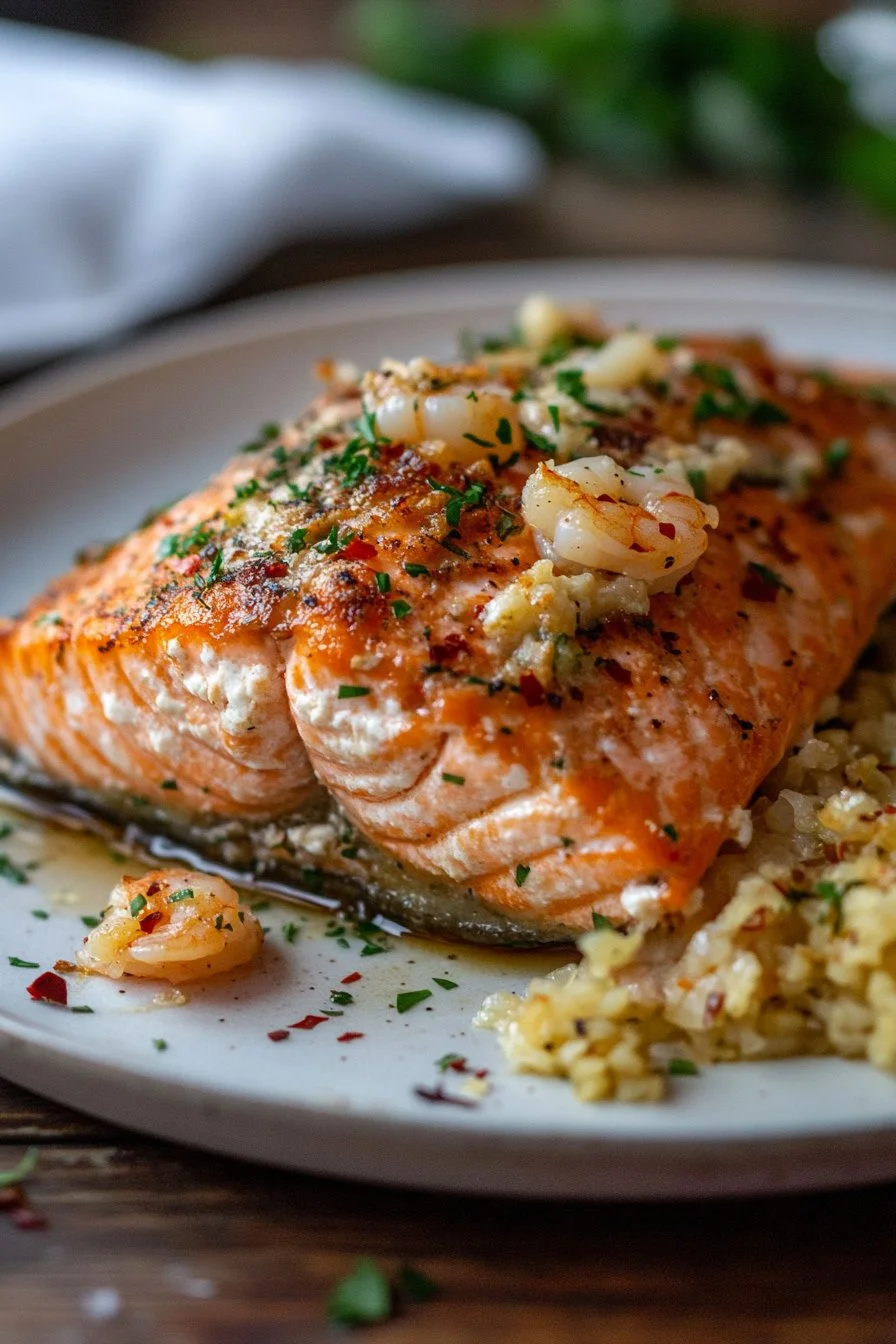 Crab and Shrimp Stuffed Salmon