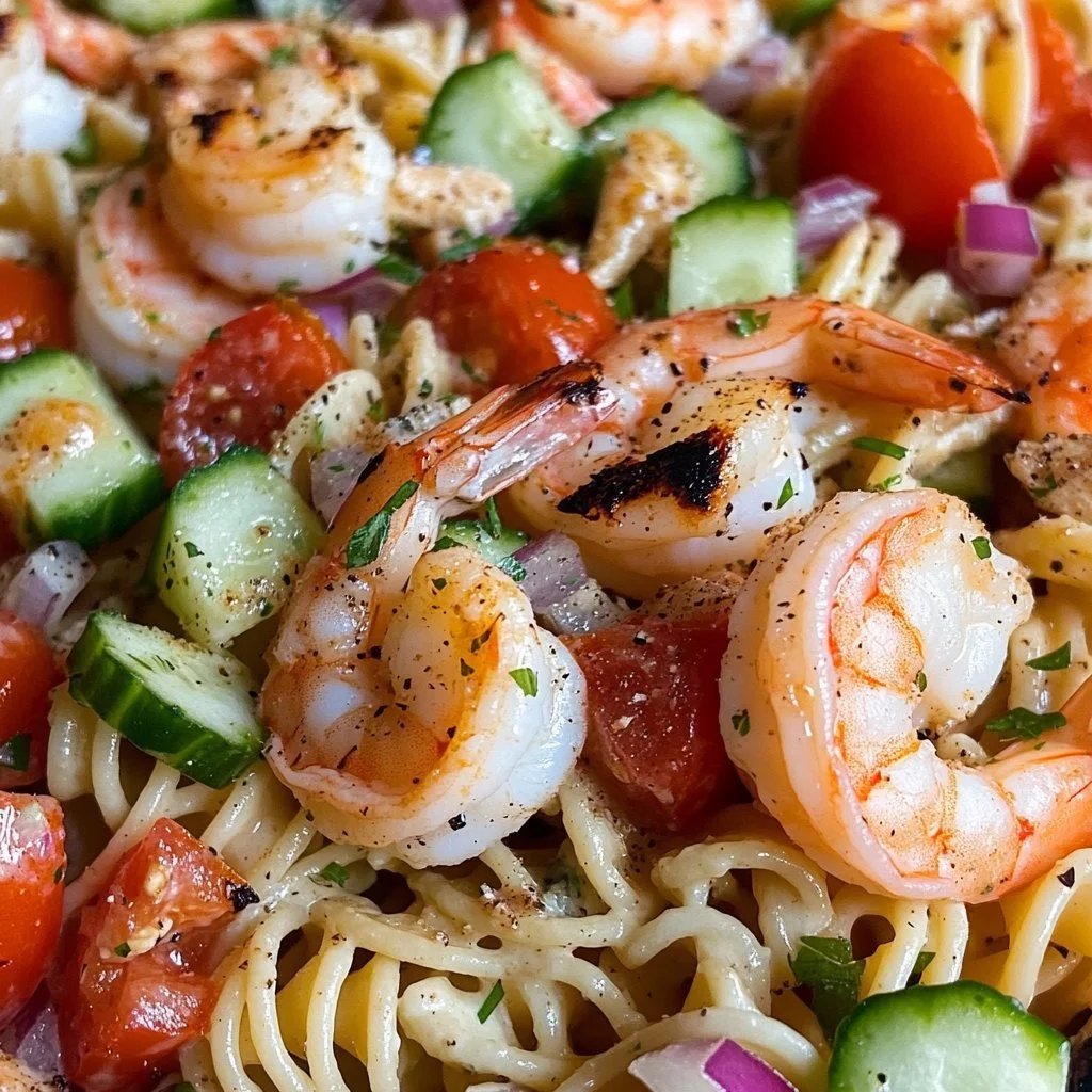 Delicious seafood pasta with shrimp, scallops, and creamy sauce on a plate