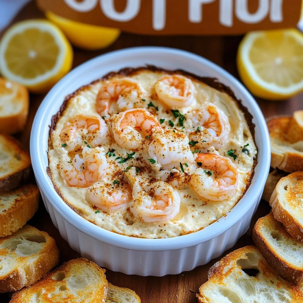 Creamy Shrimp and Crab Dip served with crackers and fresh herbs