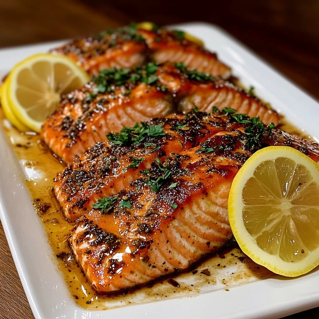 Deliciously plated Texas Roadhouse style salmon dish served with sides