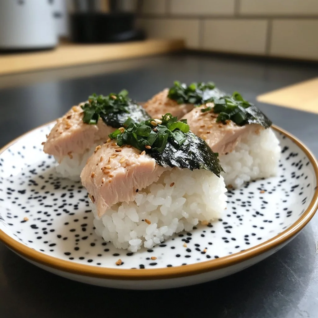 Tuna Mayo Rice Ball with a creamy filling and rice exterior, perfect for snacks.