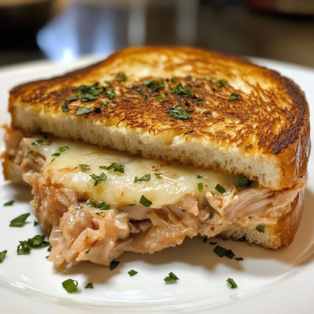 Mouthwatering Tuna Melt sandwich with creamy filling and melted cheese