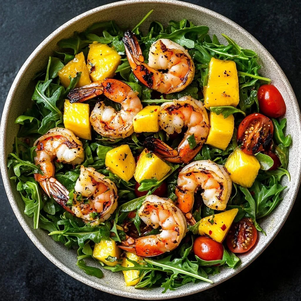 Chili Lime Shrimp Salad with colorful vegetables and lime dressing
