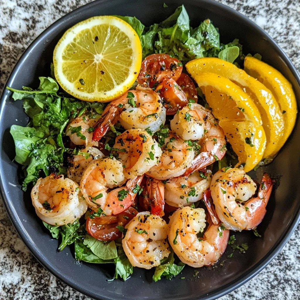 Colorful Citrus Shrimp Salad with fresh greens and citrus dressing