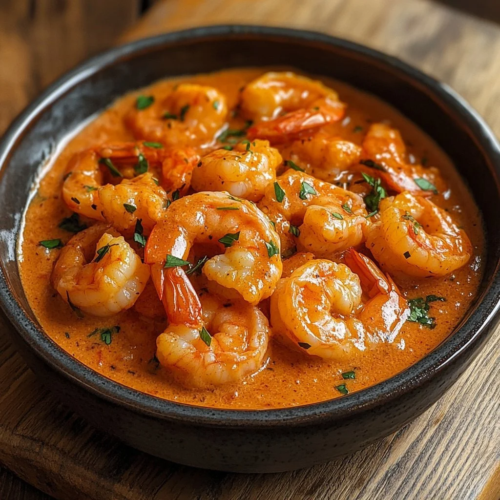 Delicious creamy shrimp Newburg served on a plate