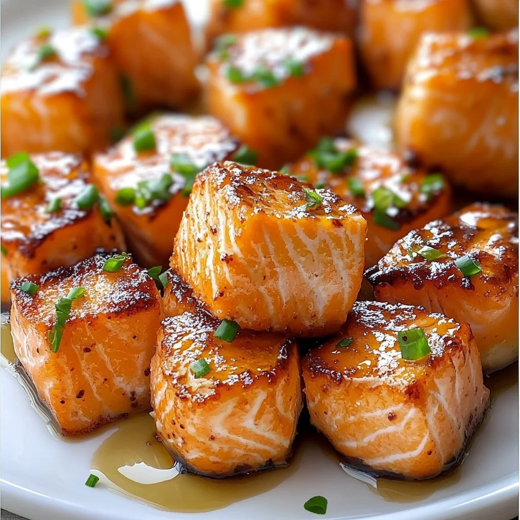Crispy Bang Bang Salmon Bites served on a plate