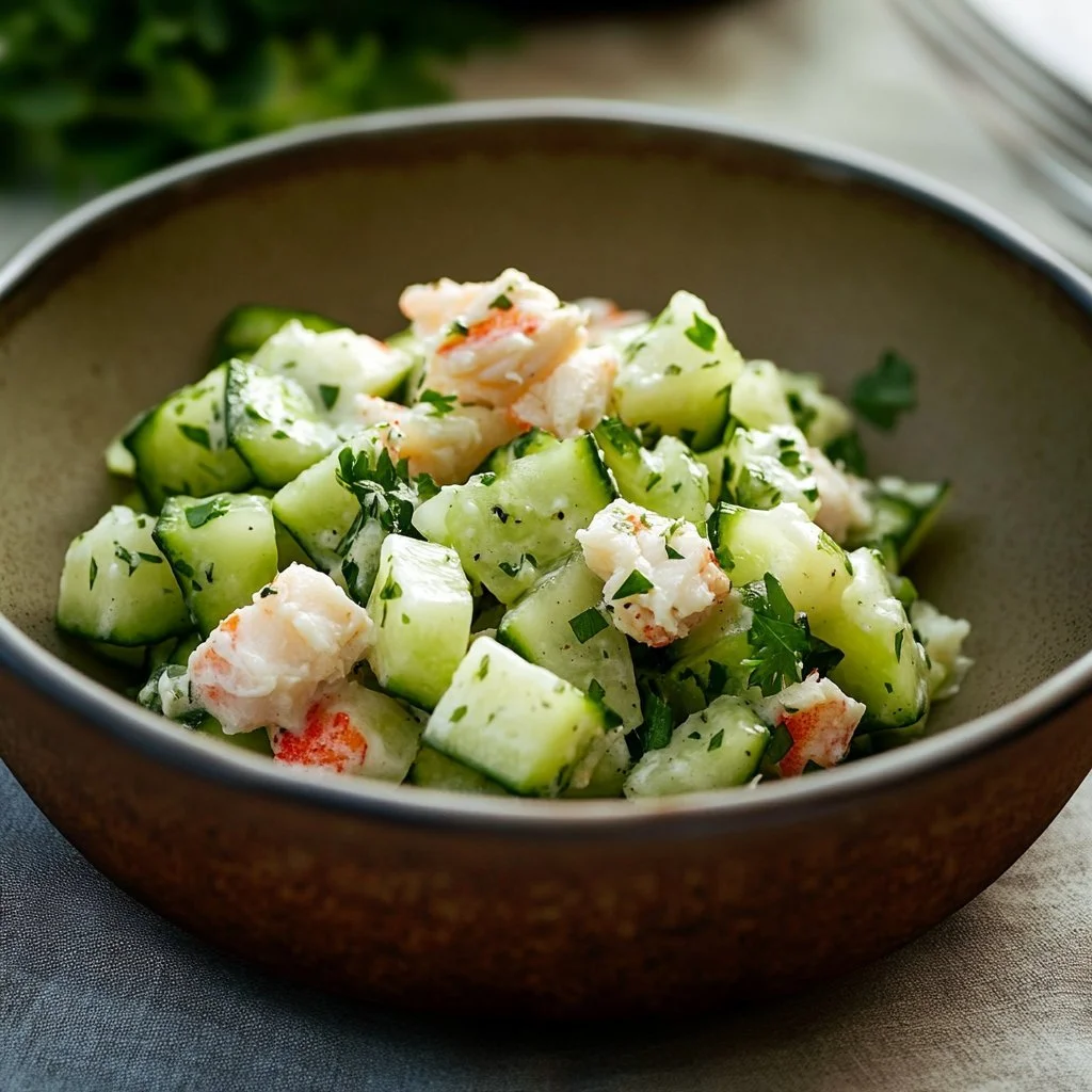 Delicious Cucumber Crab Salad with fresh ingredients