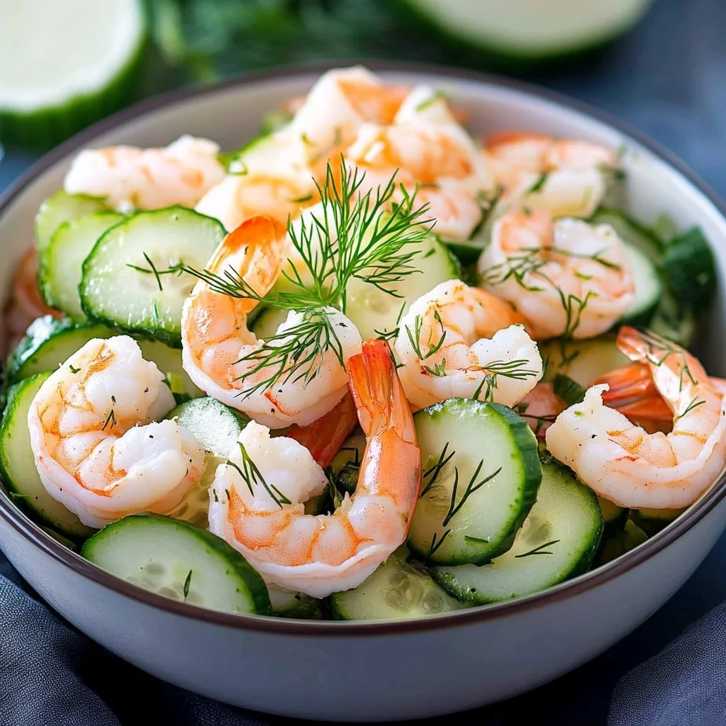 Fresh Cucumber Shrimp Salad with vibrant vegetables and shrimp