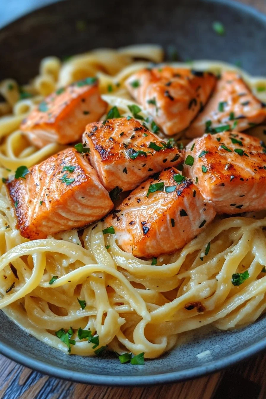 Garlic Butter Salmon Pasta