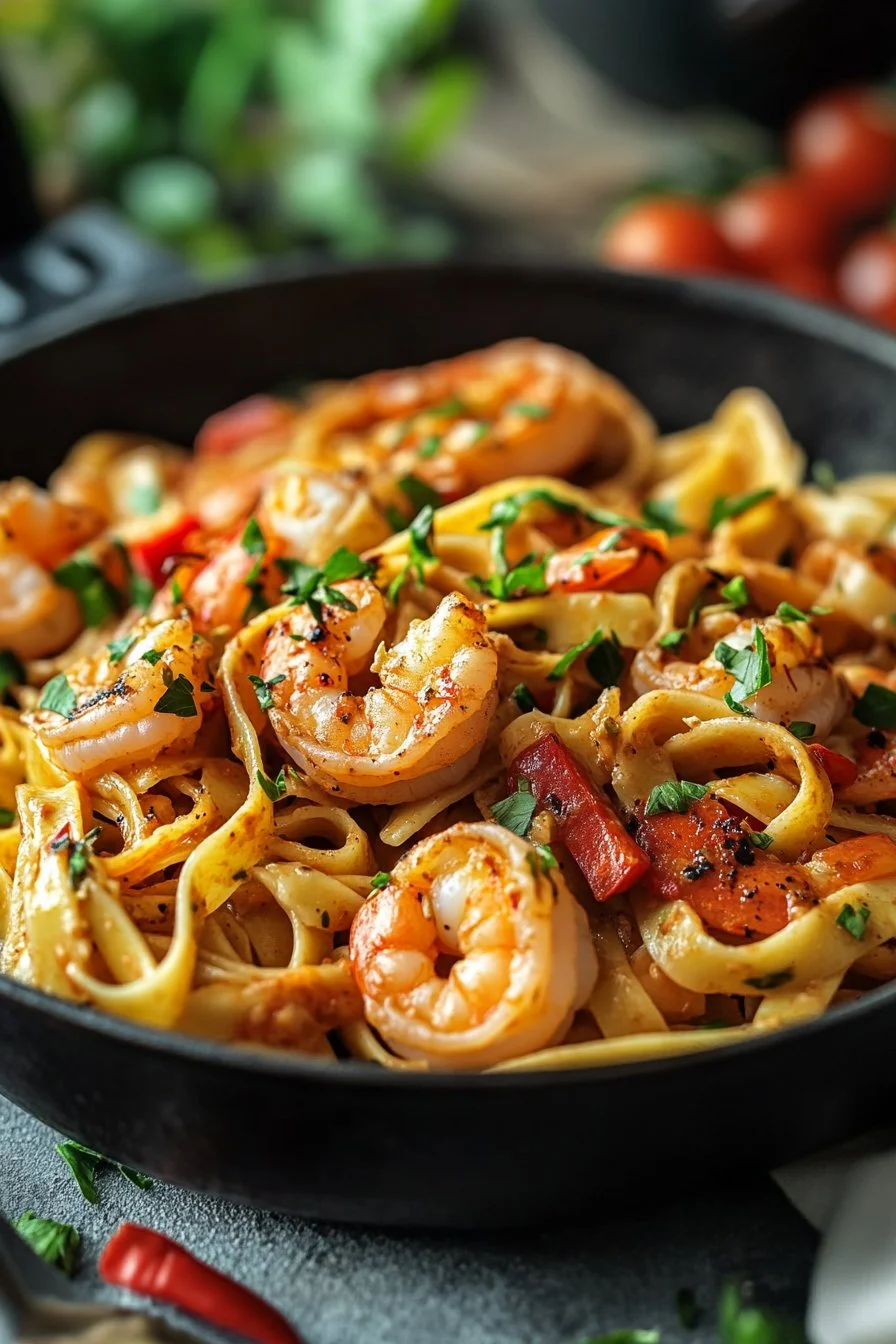 Jerk Shrimp Fettuccine