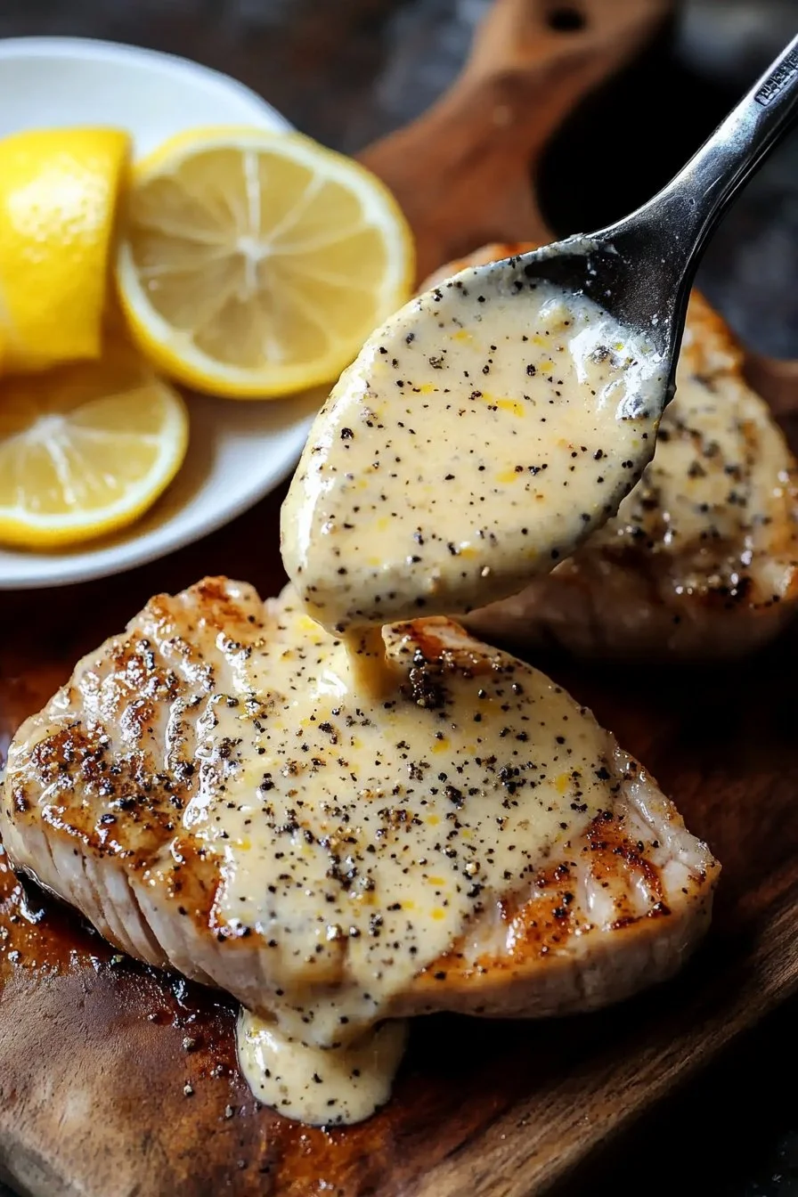 Lemon Dijon Cream Sauce for Tuna Steaks