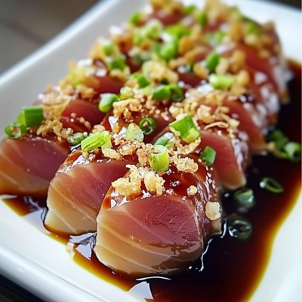 Nobu-style tuna tartare served in a stylish dish with garnishes