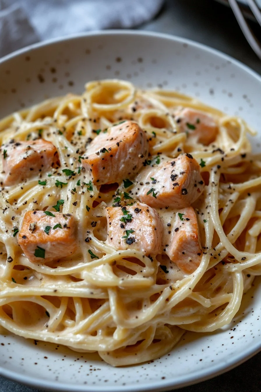 One Pot Creamy Salmon Pasta