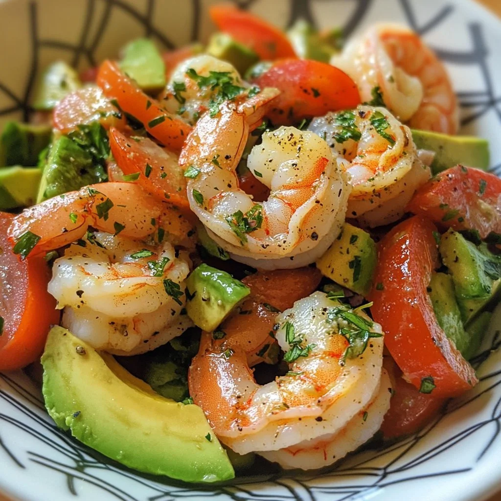 Delicious shrimp avocado salad with fresh ingredients and vibrant colors