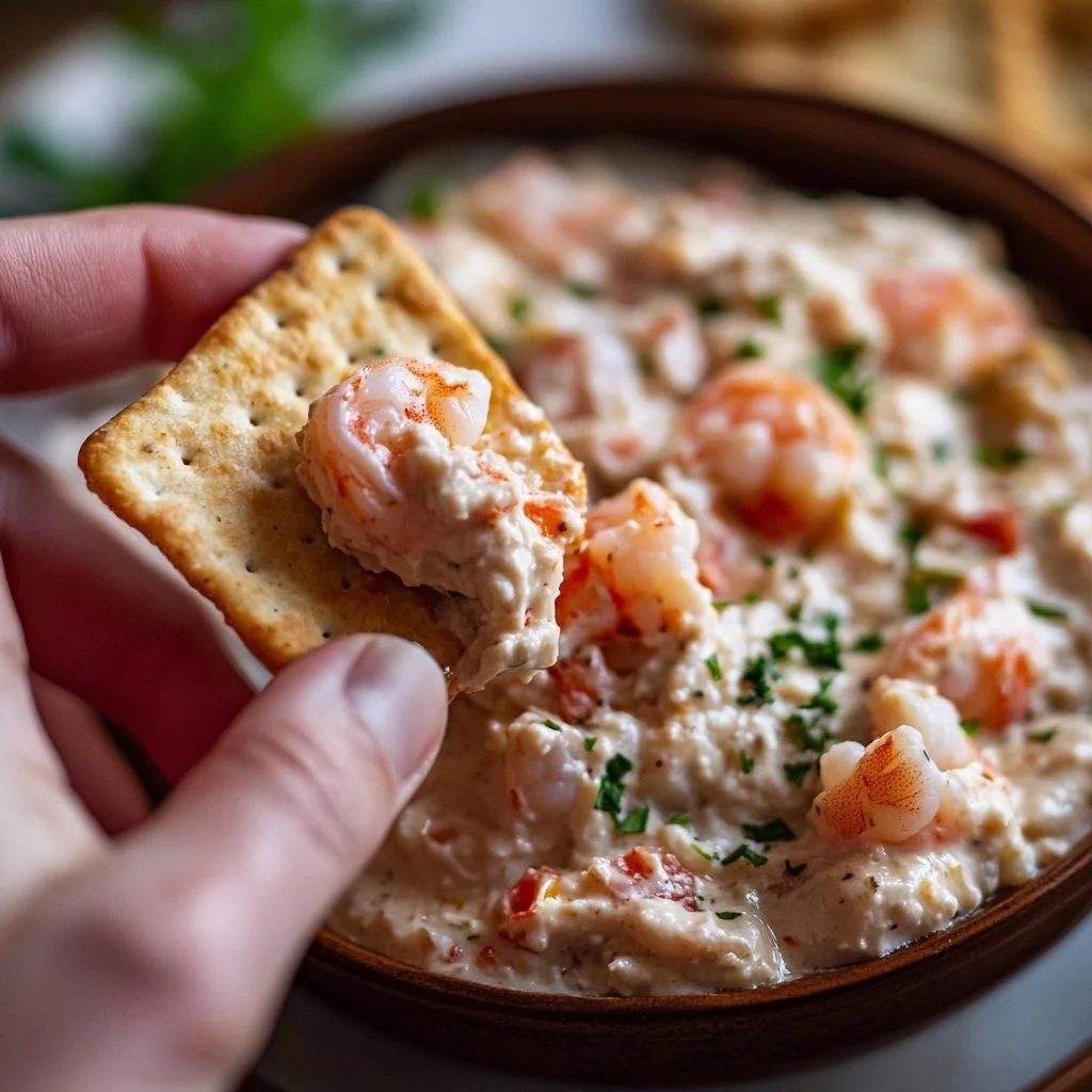 Delicious homemade shrimp butter spread on toasted bread