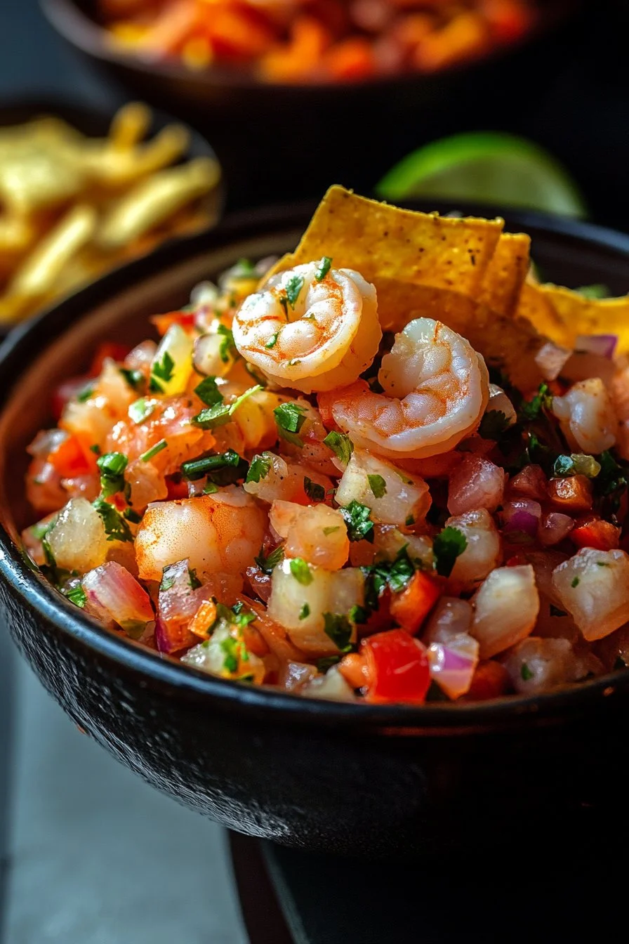 Shrimp Ceviche with Homemade Tajin Chips