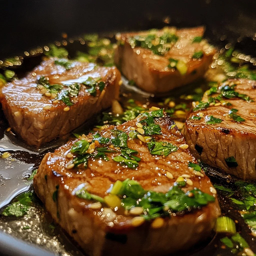 Delicious tuna steak marinated and grilled to perfection
