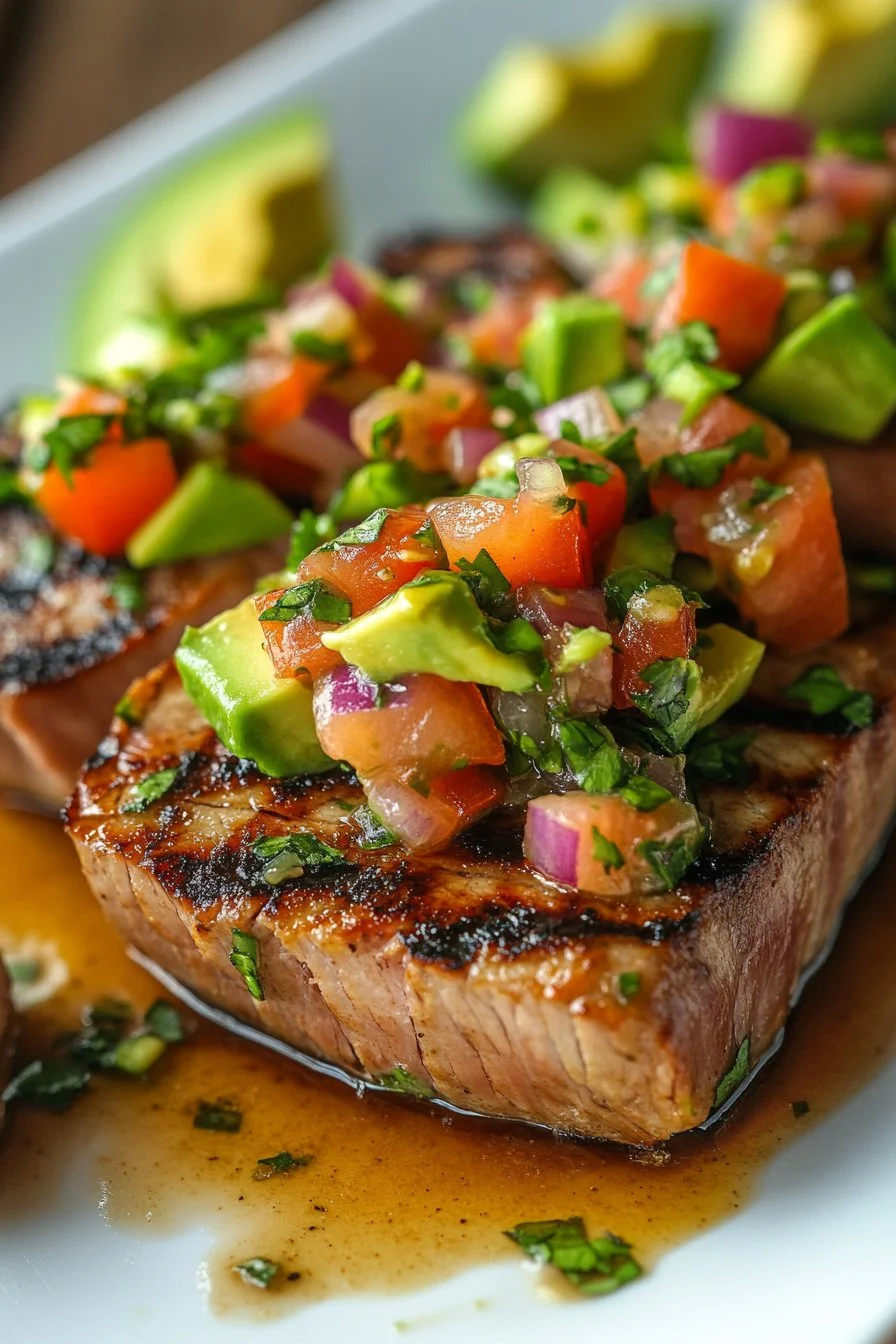 Tuna Steak with Avocado Salsa