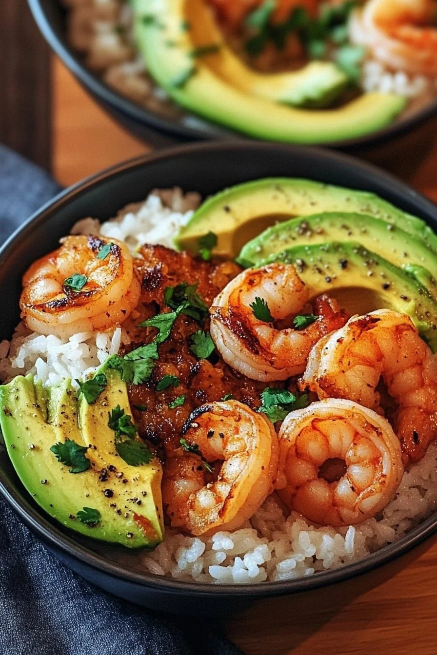 Zesty Shrimp and Avocado Rice Bowls