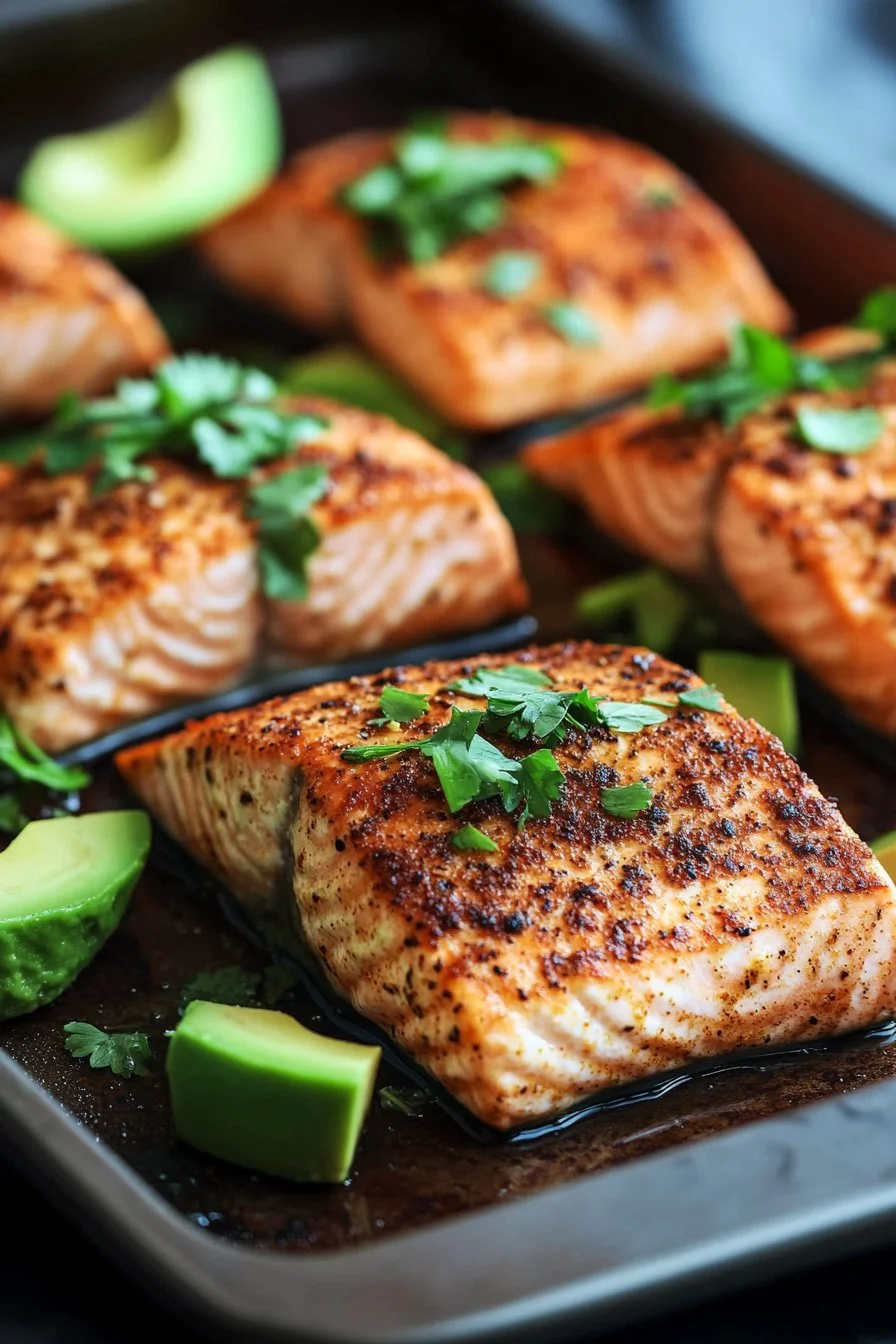 Baked Cajun Salmon with Avocado