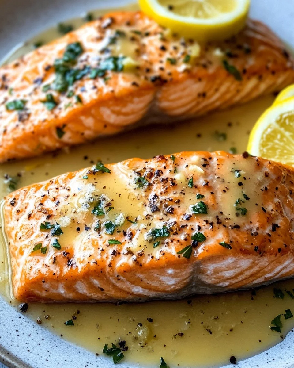 Baked Salmon with Lemon Sauce