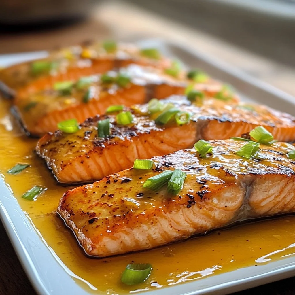 Delicious Bang Bang Salmon served on a plate with garnishes