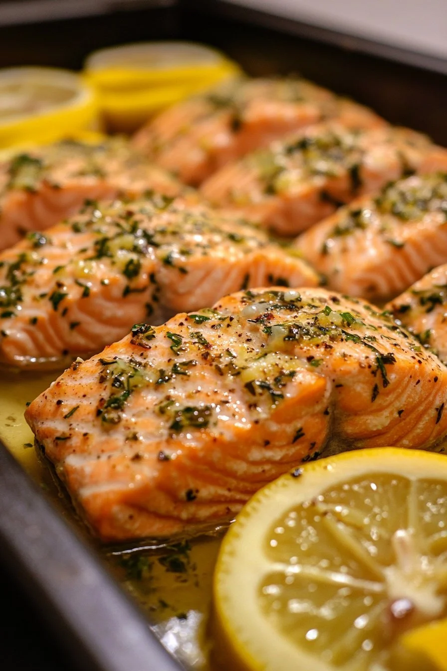 Boursin Salmon with Lemon Herb Sauce