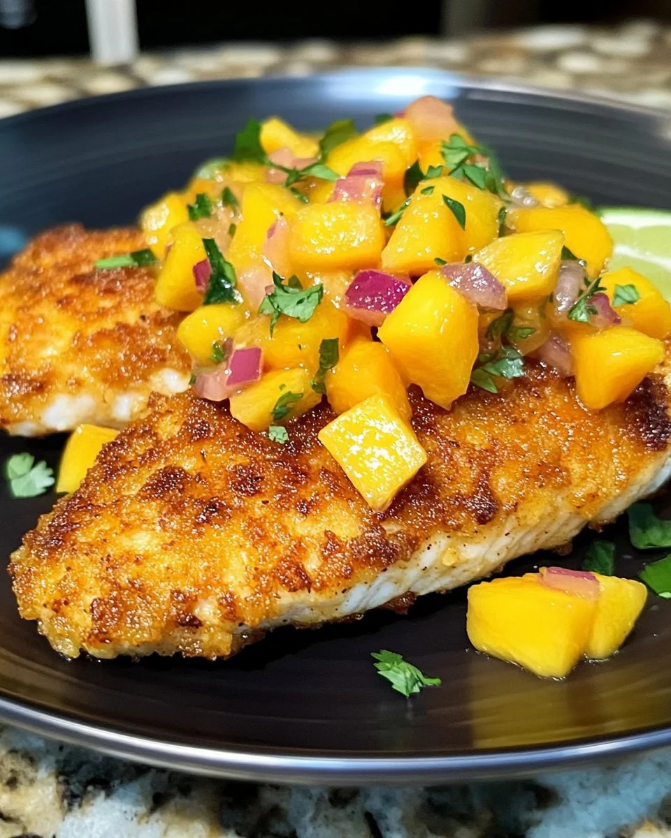 Coconut Crusted Fish with Mango Salsa