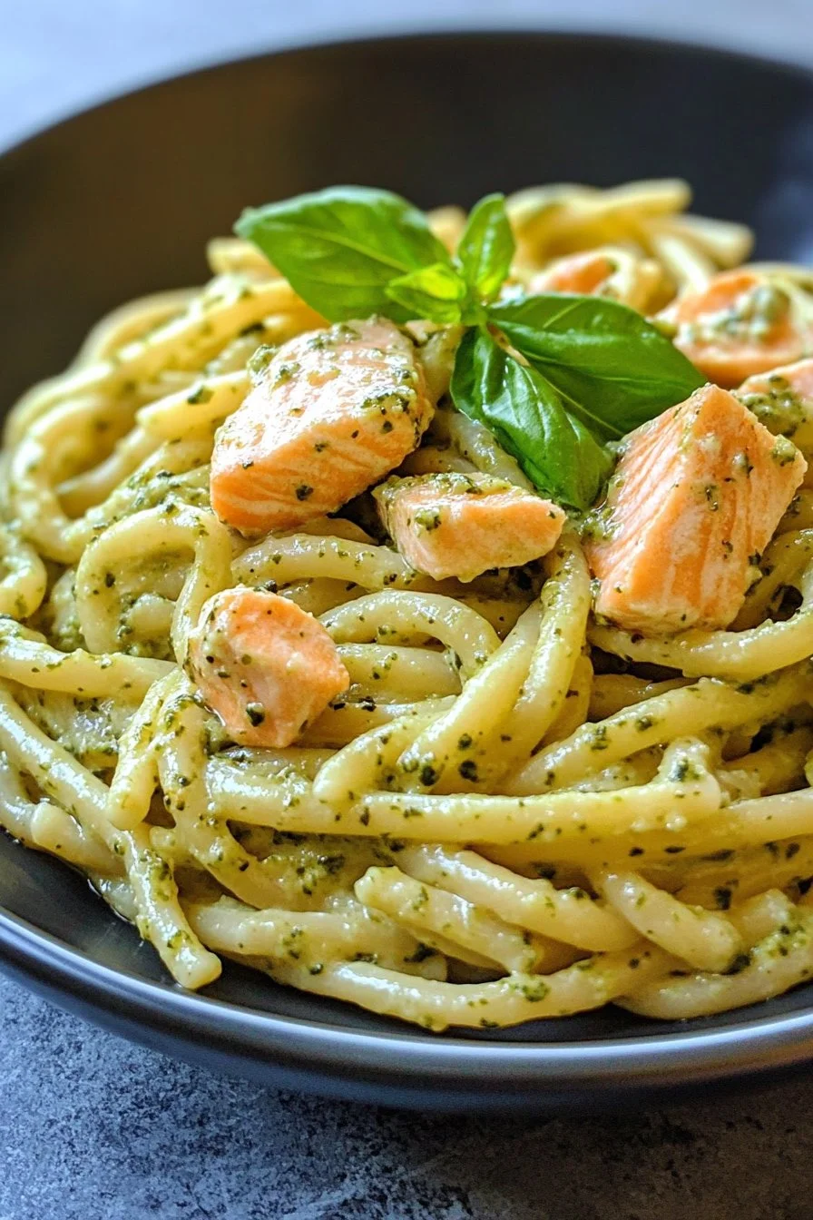 Creamy Salmon Pesto Pasta