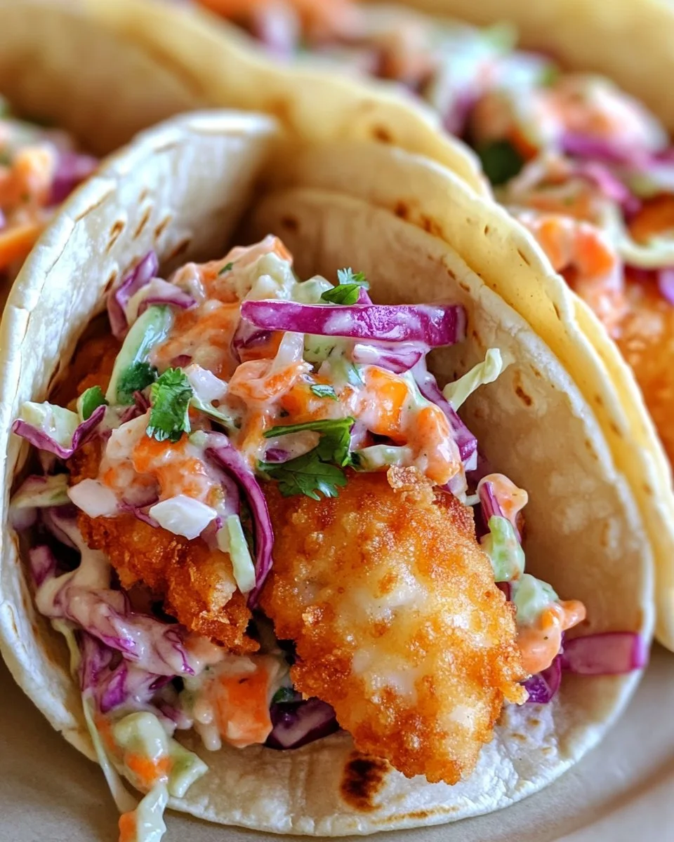 Crispy Fish Tacos with Cilantro Lime Slaw