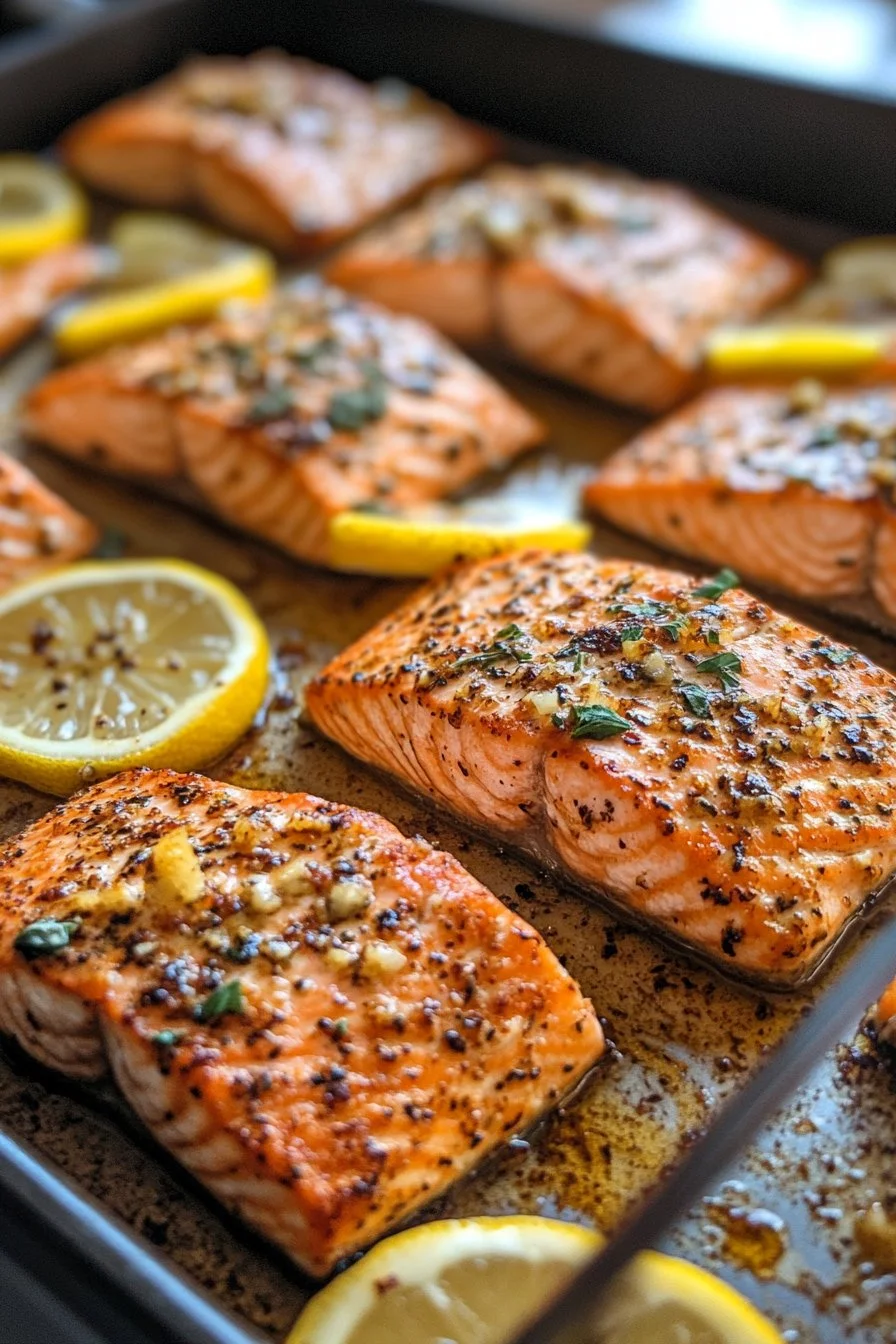Garlic Lemon Roasted Salmon