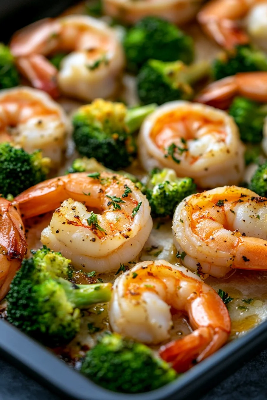 Garlic Parmesan Roasted Shrimp and Broccoli