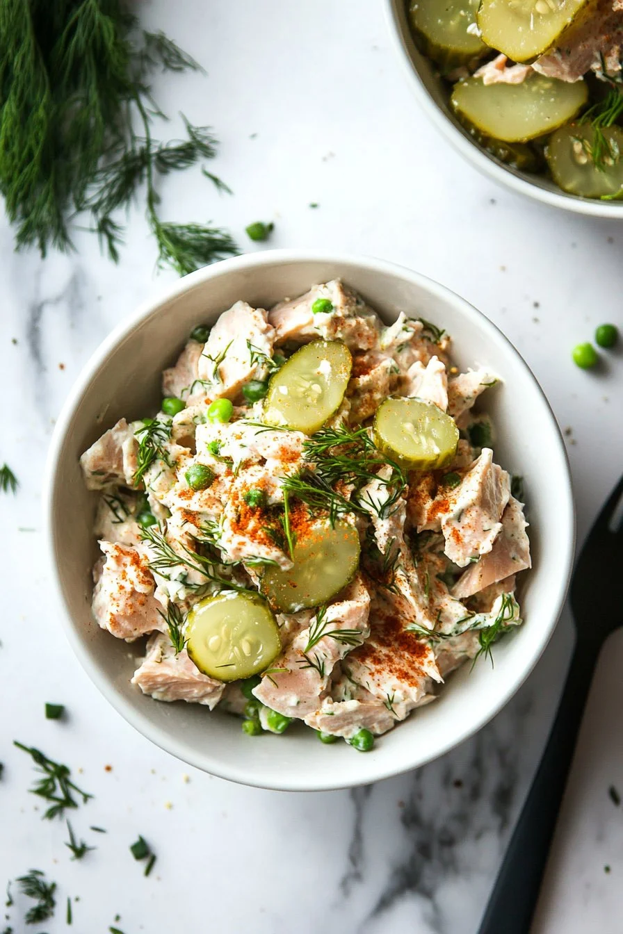 Healthy Greek Yogurt Dill Pickle Tuna Salad