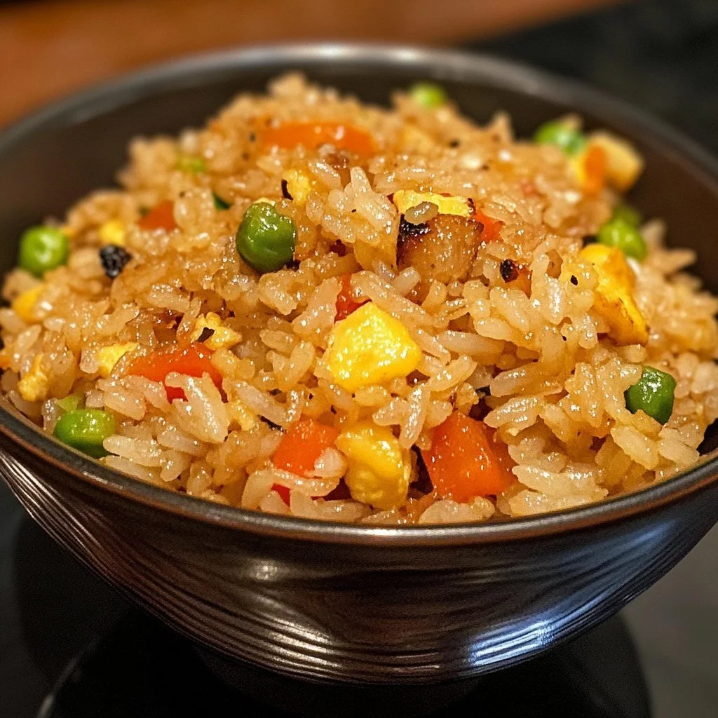 Delicious Hibachi Fried Rice served in a bowl with vegetables and meat