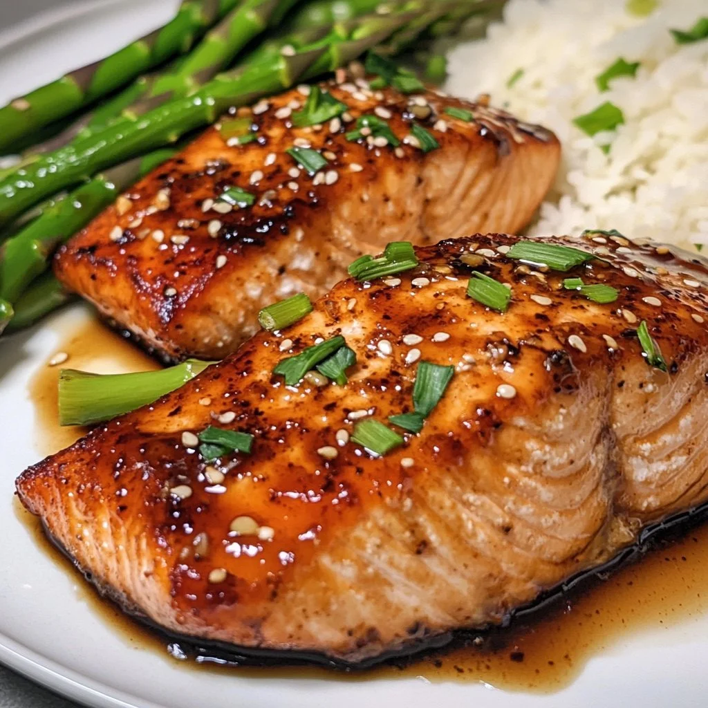 Delicious Honey Garlic Salmon cooked in an air fryer