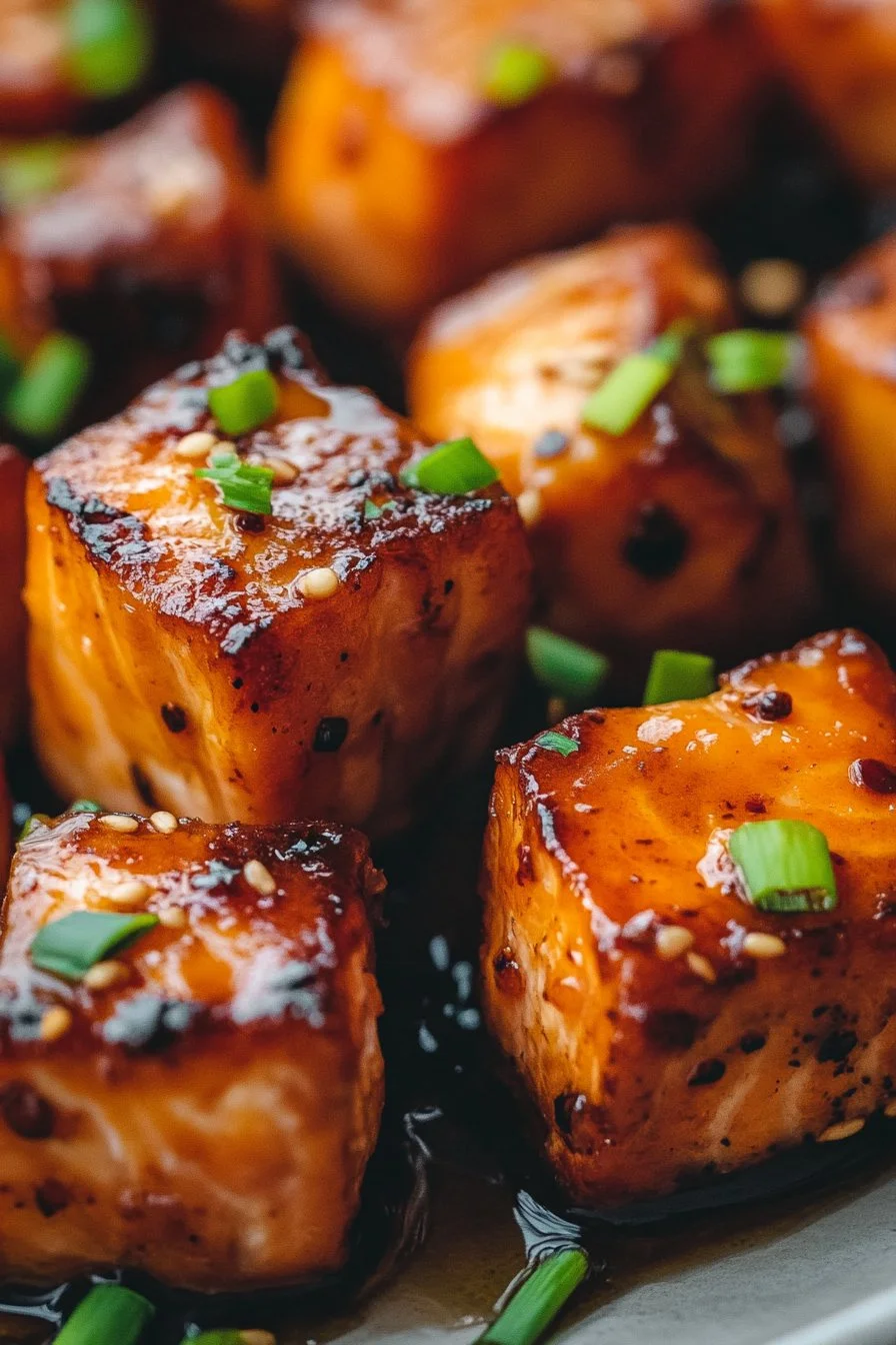 Honey Garlic Salmon Bites