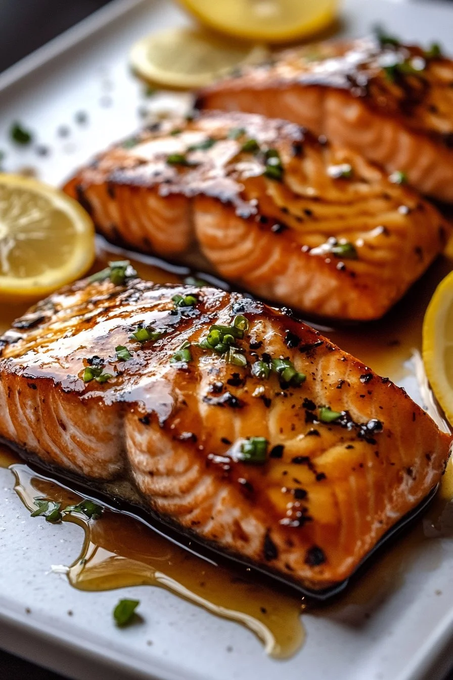 Hot Honey Glazed Salmon Fillets