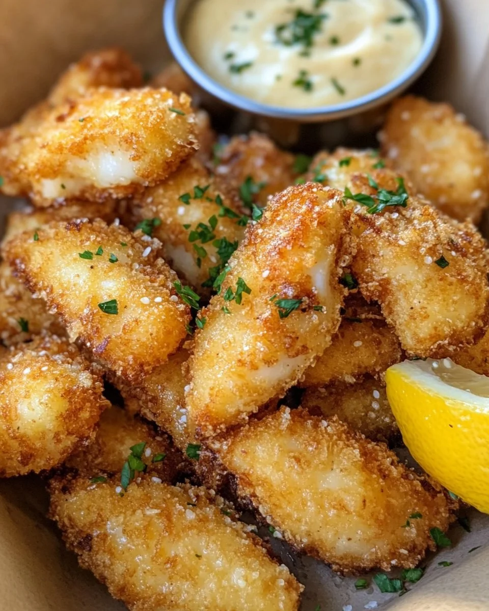 Lemon Butter Fish Bites with Garlic Aioli