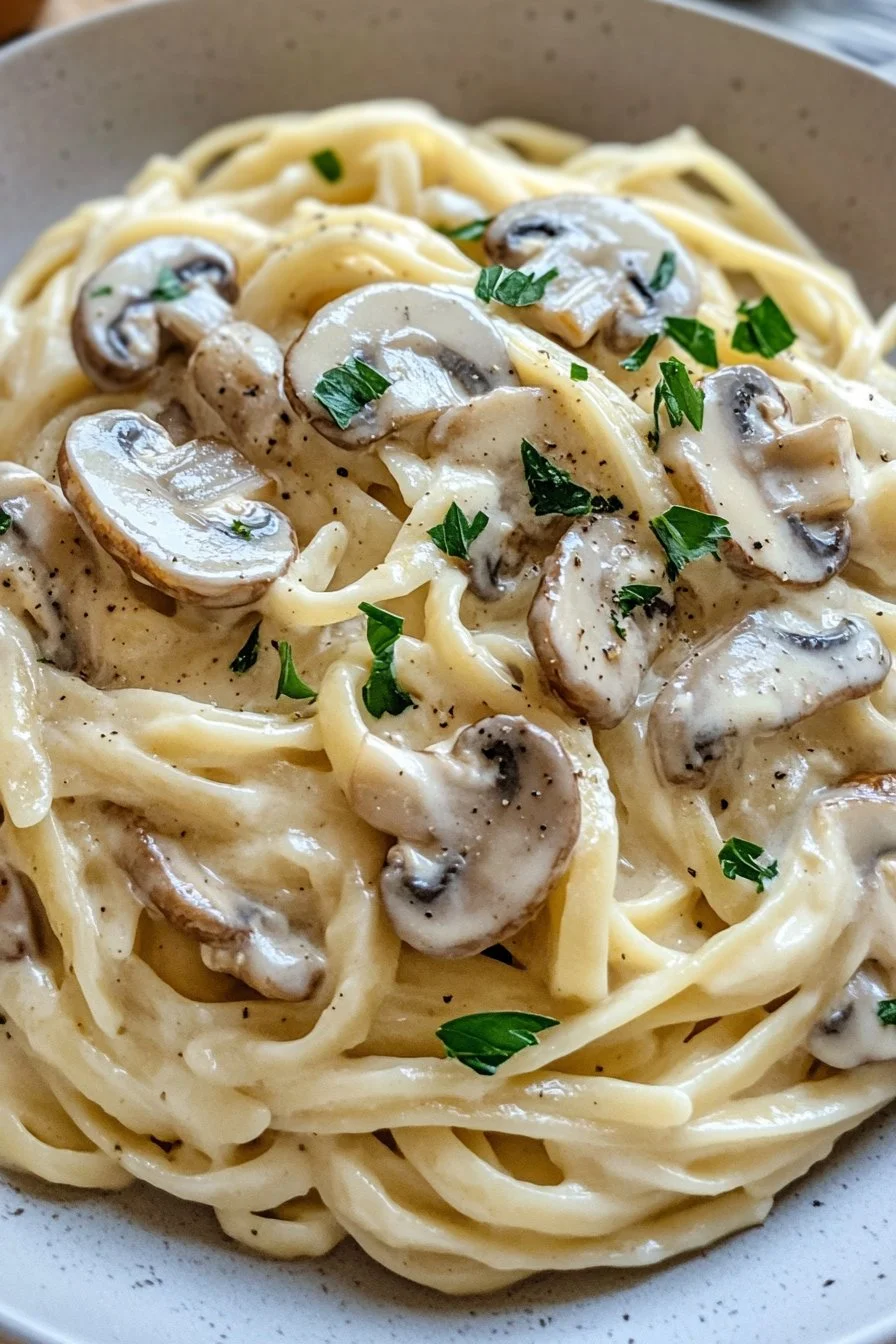 Mushroom Alfredo Pasta
