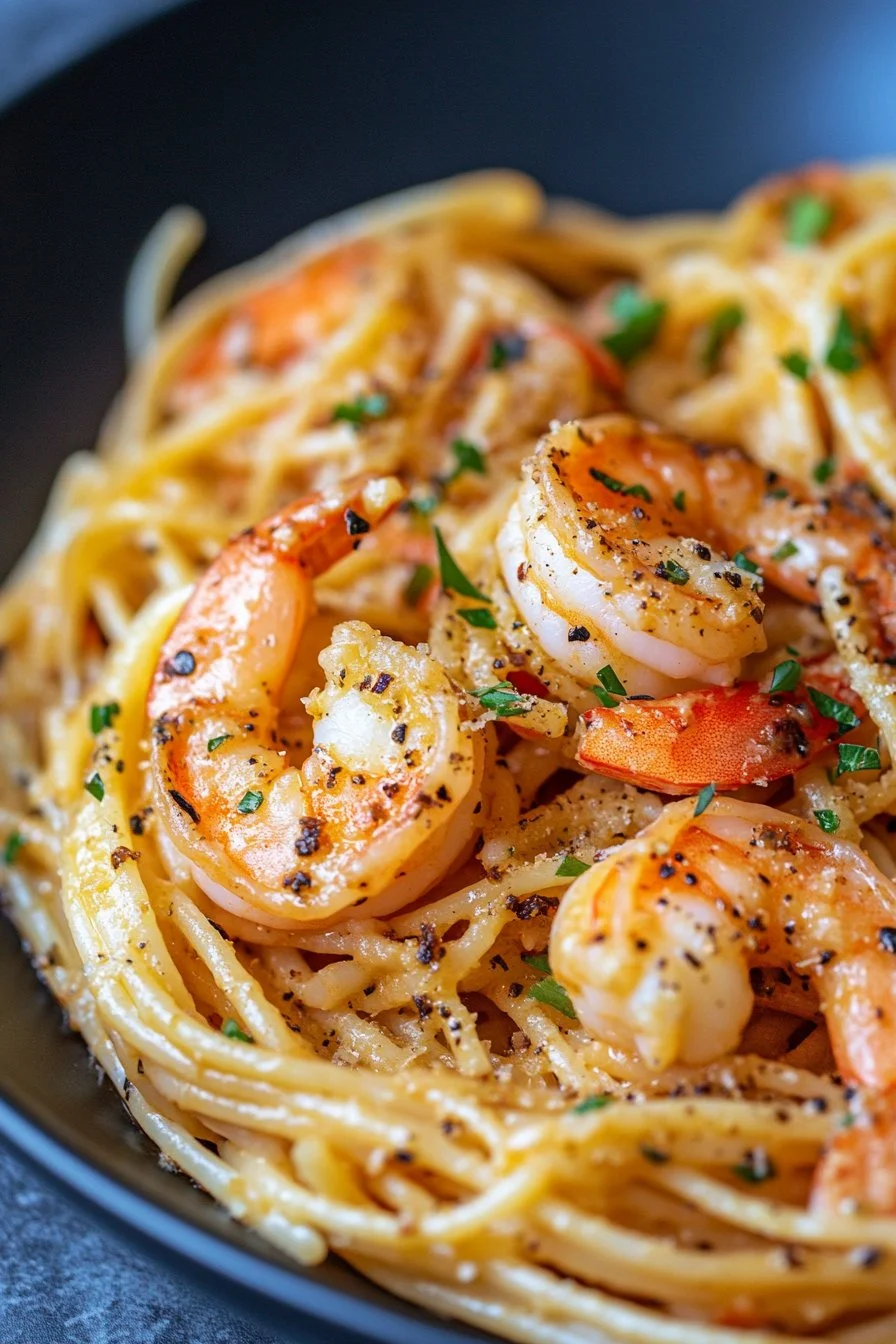 Old Bay Garlic Shrimp Pasta