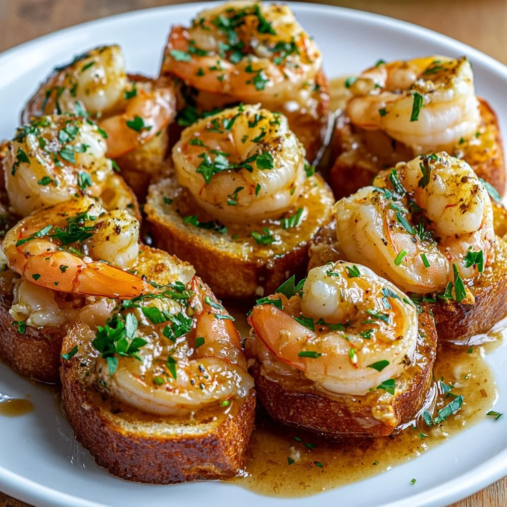 Shrimp Crab Garlic Bombs ready to be served.